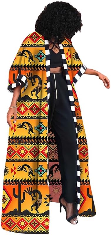 Plus Size Colorful Geometric Print Kimono