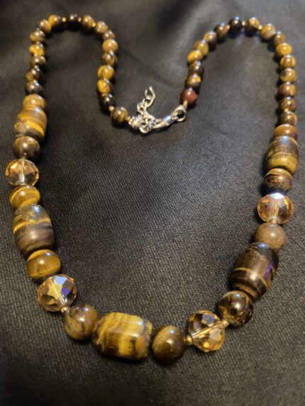 Unleash Your Inner Strength with This Tiger Eye Beaded Necklace