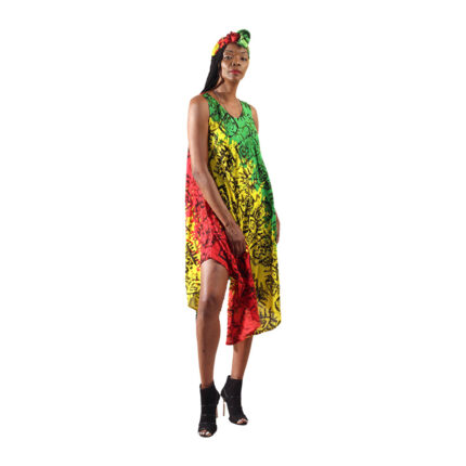 Feel the Rhythm: Step Out in Our Vibrant Rasta Dress Umbrella Dress